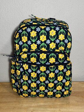 Vera Bradley Large Bancroft Backpack in Daffodils NWT